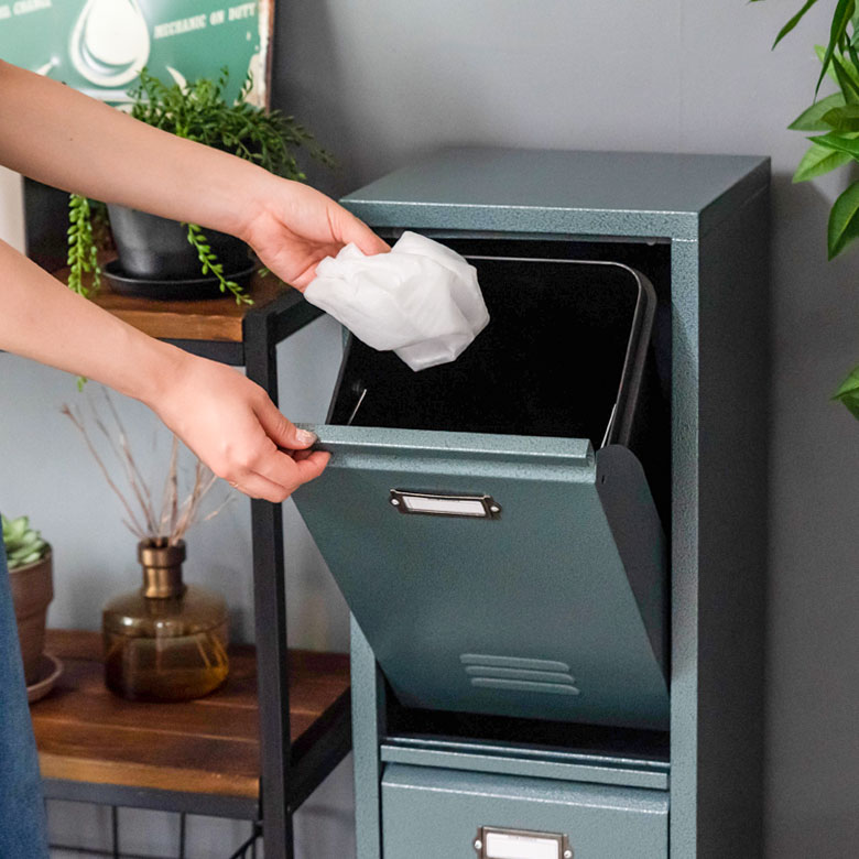 ゴミ箱 ダストボックス スチール W 28 × D 26.5 × H 95 cm グレー