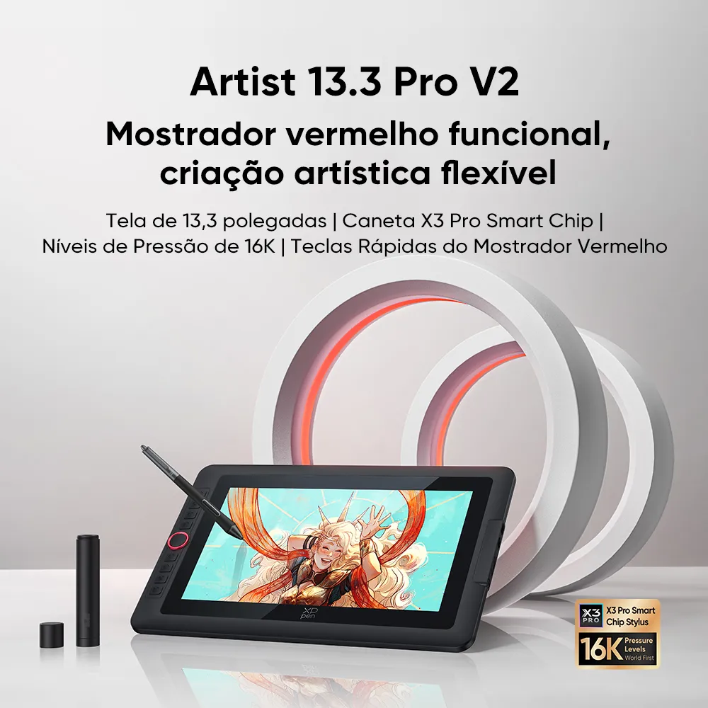 XPPen Artist 13.3 Pro V2 | Atualização de sensibilidade à pressão