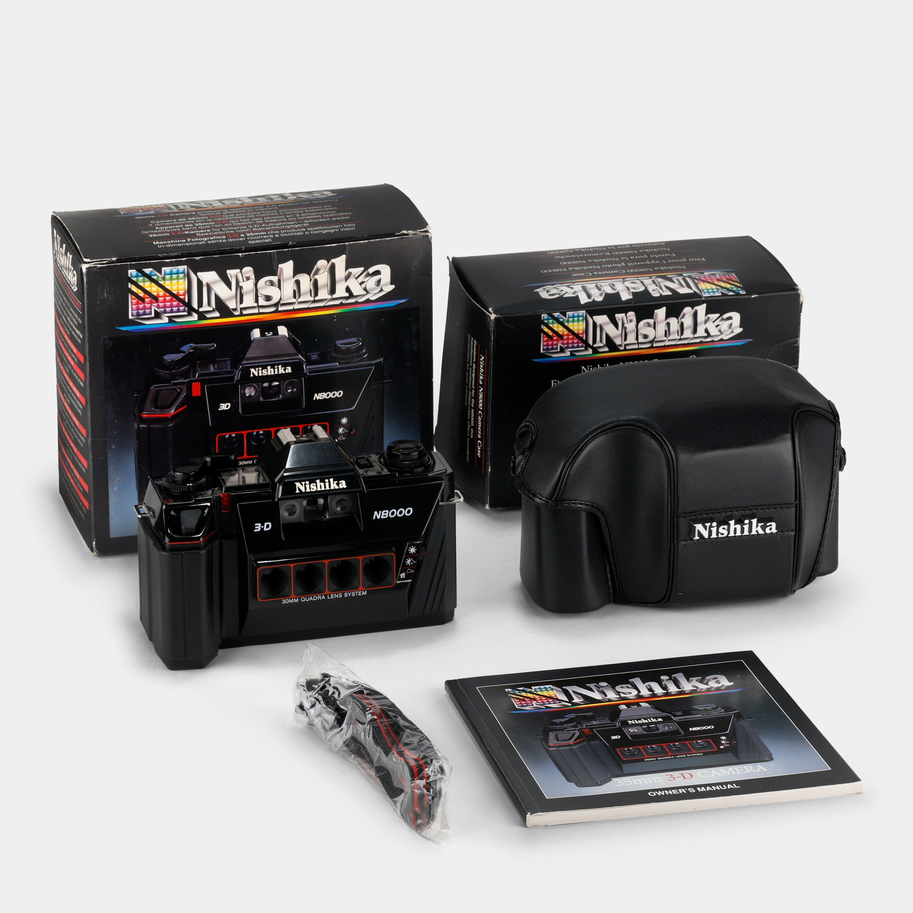 Nishika 3D N8000 Stereo 35mm Film Camera + Case