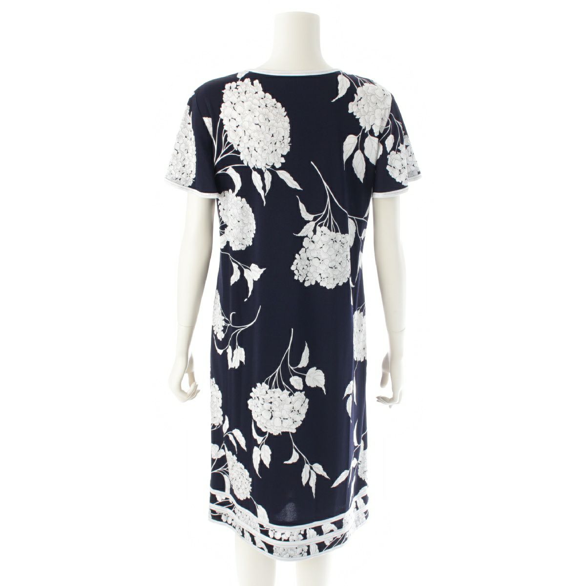 レオナール アセテート 花柄 フラワー カンカン 半袖 ワンピース