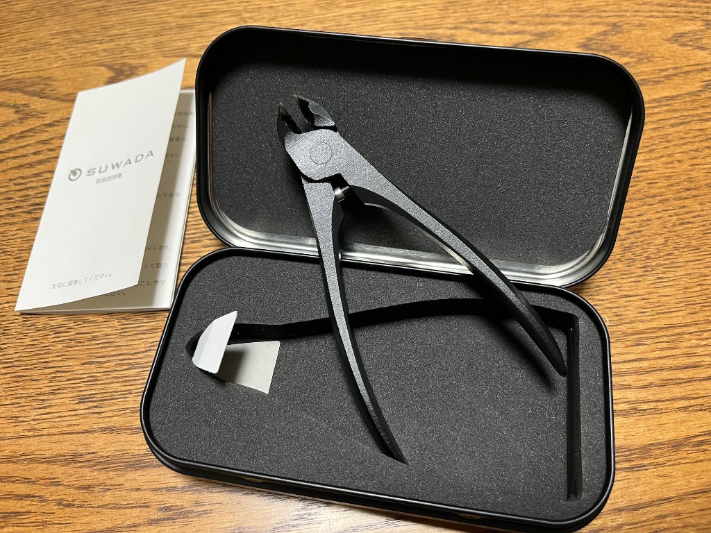 SUWADA（スワダ） ニッパー 爪切り ブラックL＆メタルケースセット