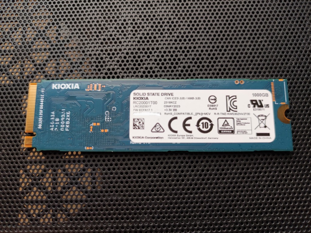 KIOXIA SSD-CK1.0N3G2/J [M.2 NVMe 内蔵SSD / 1TB / PCIe Gen3x4