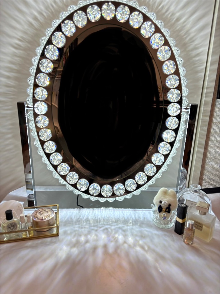 期間限定5％OFF発行中 女優ミラー ハリウッドミラー クリスタル ライト