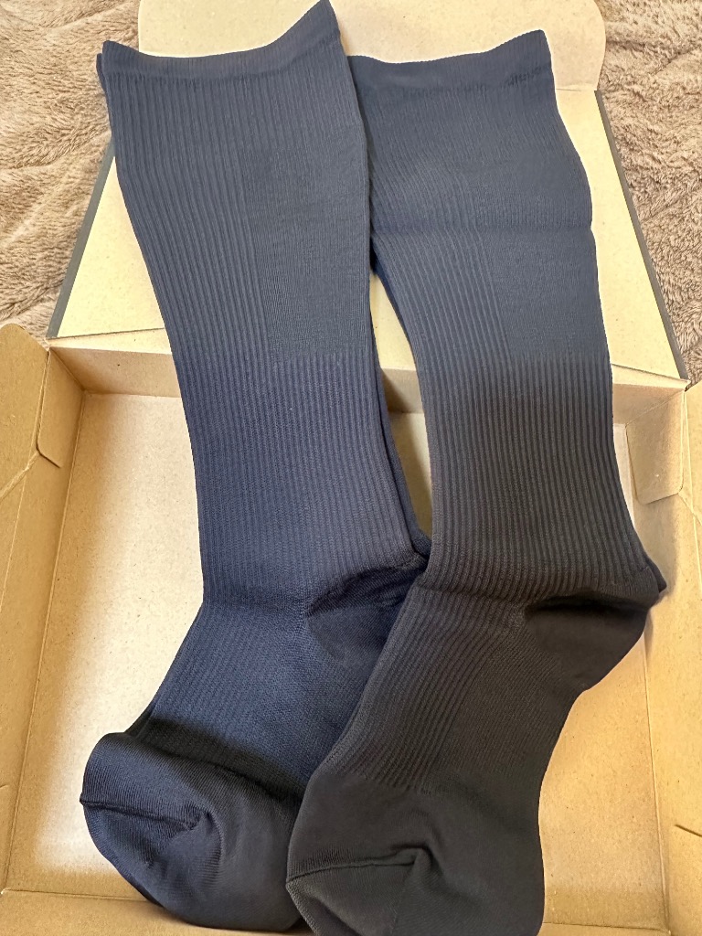 エナジック ハイソックス 2足組 ブラック ホワイト BiBI ドレナージュ