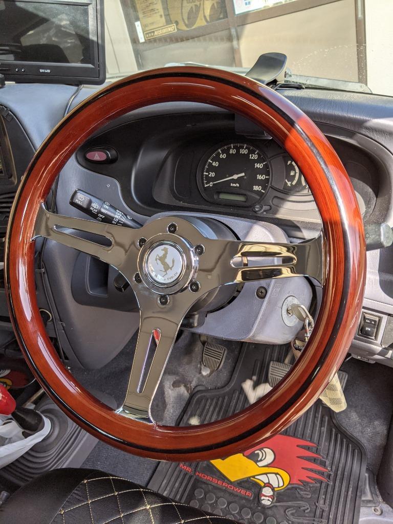 ナルディ タイプ 高級 ウッド ステアリング 35パイ 本杢 : エス