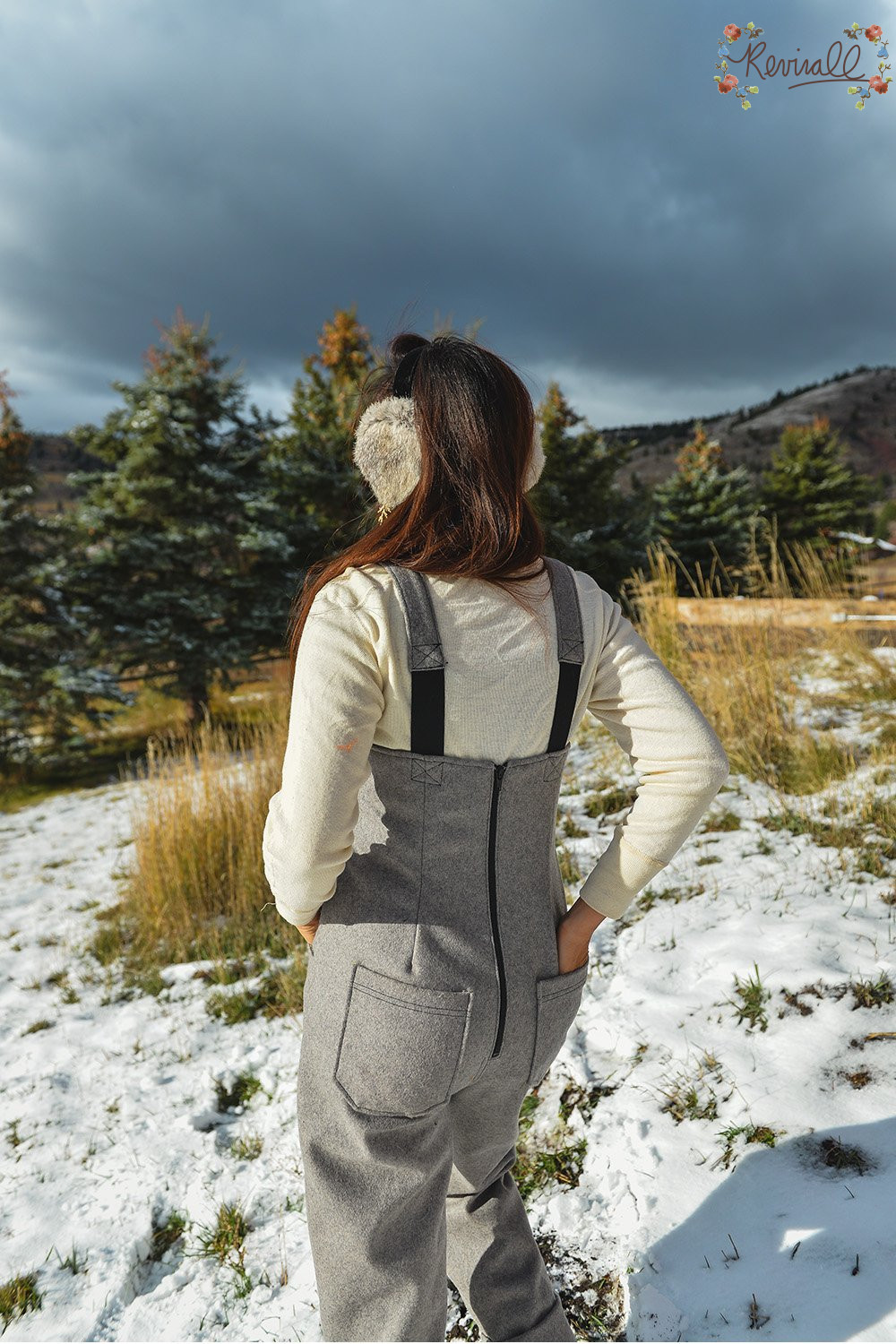 Felted Grey Wool Overalls