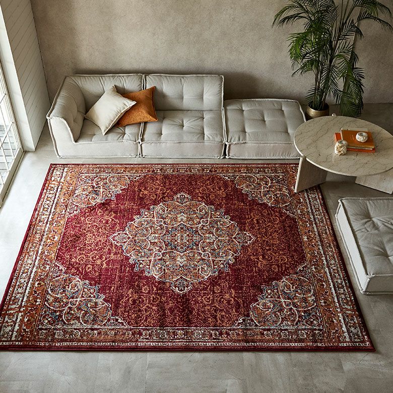 ペルシャ風メダリオンラグ 200×250cm ウィルトン織り ヴィンテージ調