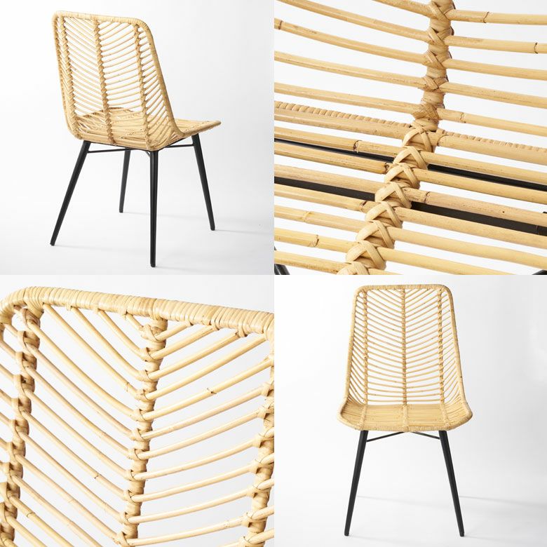 ラタンチェア チェア チェアー 2脚セット ラタン 籐 取り外し