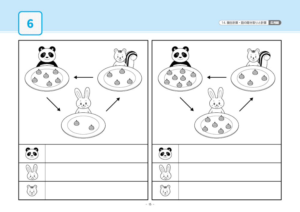 14 単元別ばっちりくんドリル 複合計算・話の聞き取りと計算(応用編