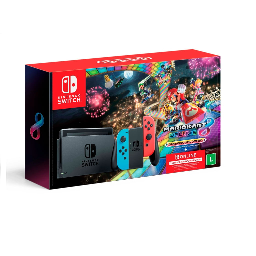 Console - Nintendo Switch - 1 Jogo Mario Kart 8 Deluxe Digital
