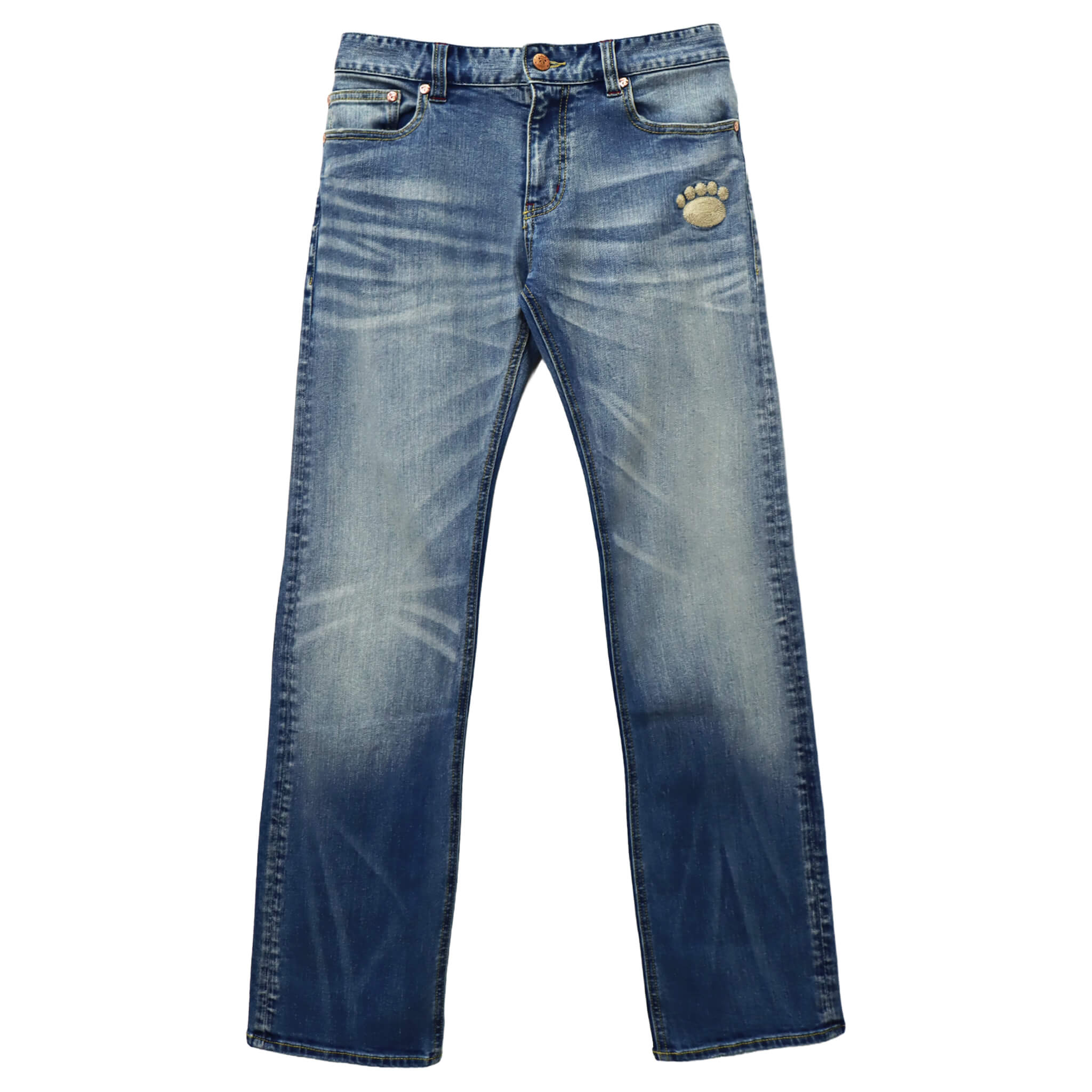 熊猫謹製 スリムストレート ストレッチ デニム パンツ(595650