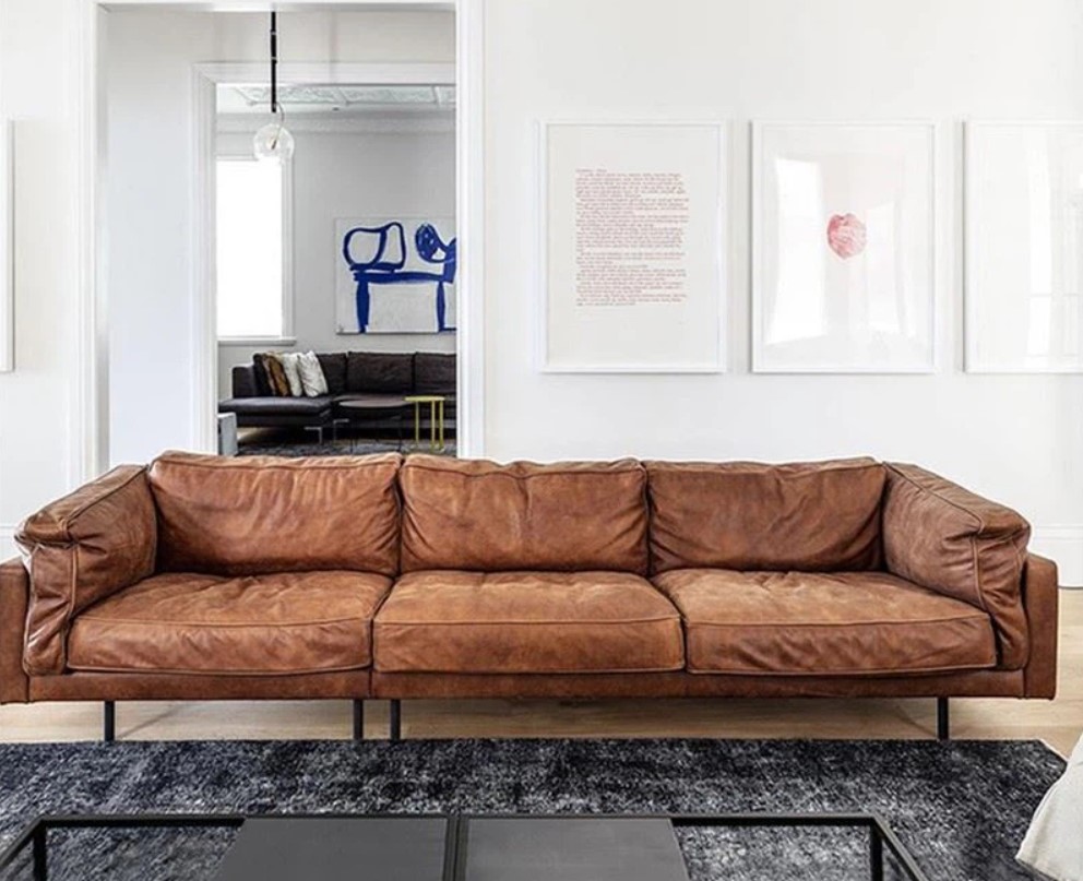 Chic & Plush Leather 4-Seater Couch - Riverwalk Furniture