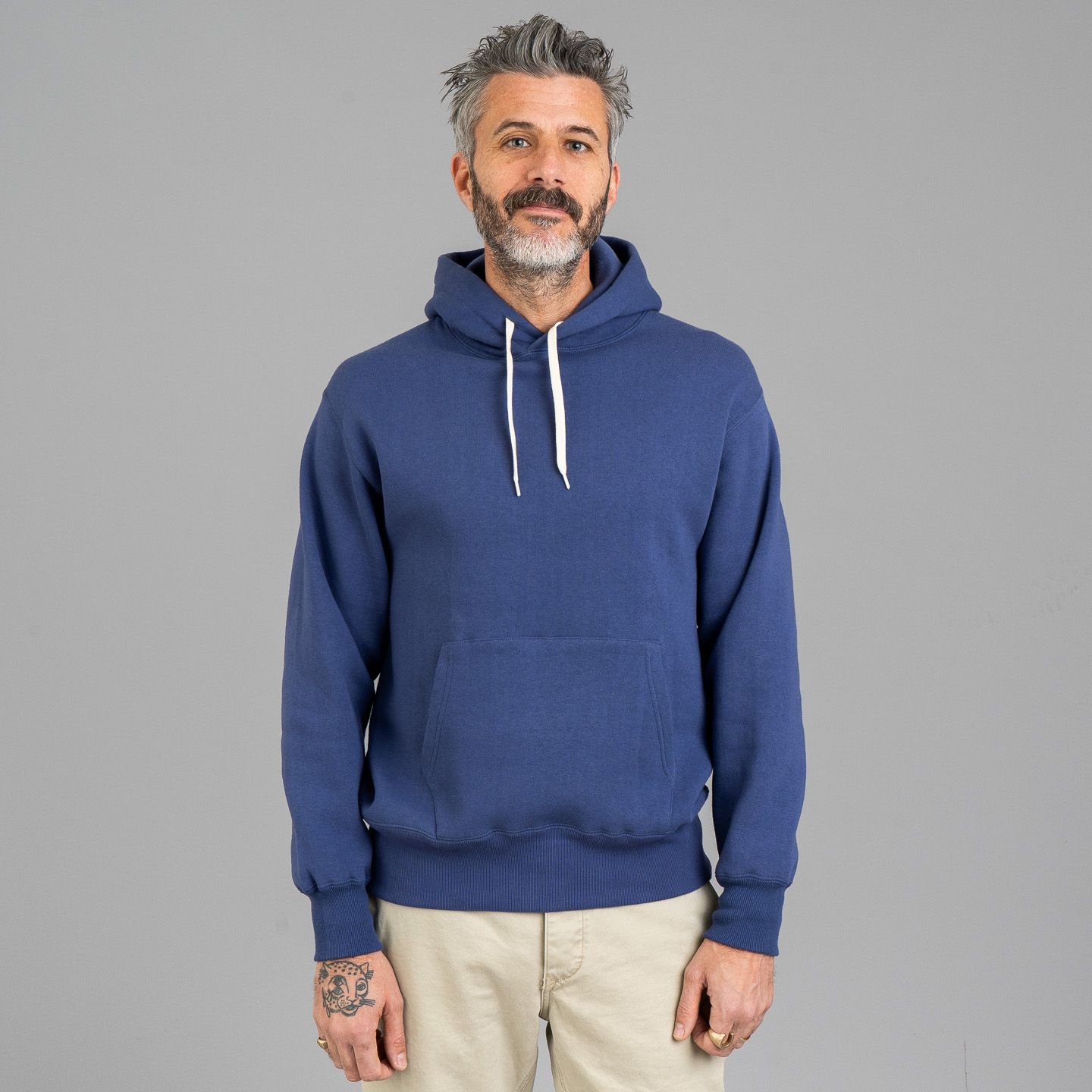 10oz Loopwheeled Pullover Hoodie V2 Navy - The Real McCoy's