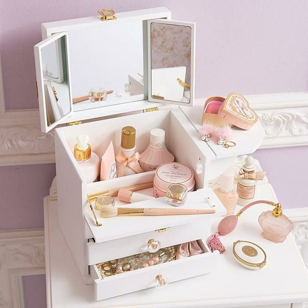 直送】クリスタル取っ手コスメボックス｜かわいいお姫様インテリア家具
