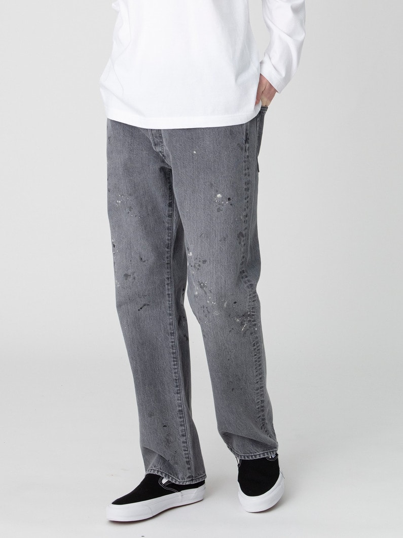 ドリップ ストレートフィット ブラック デニムパンツ｜Ron Herman