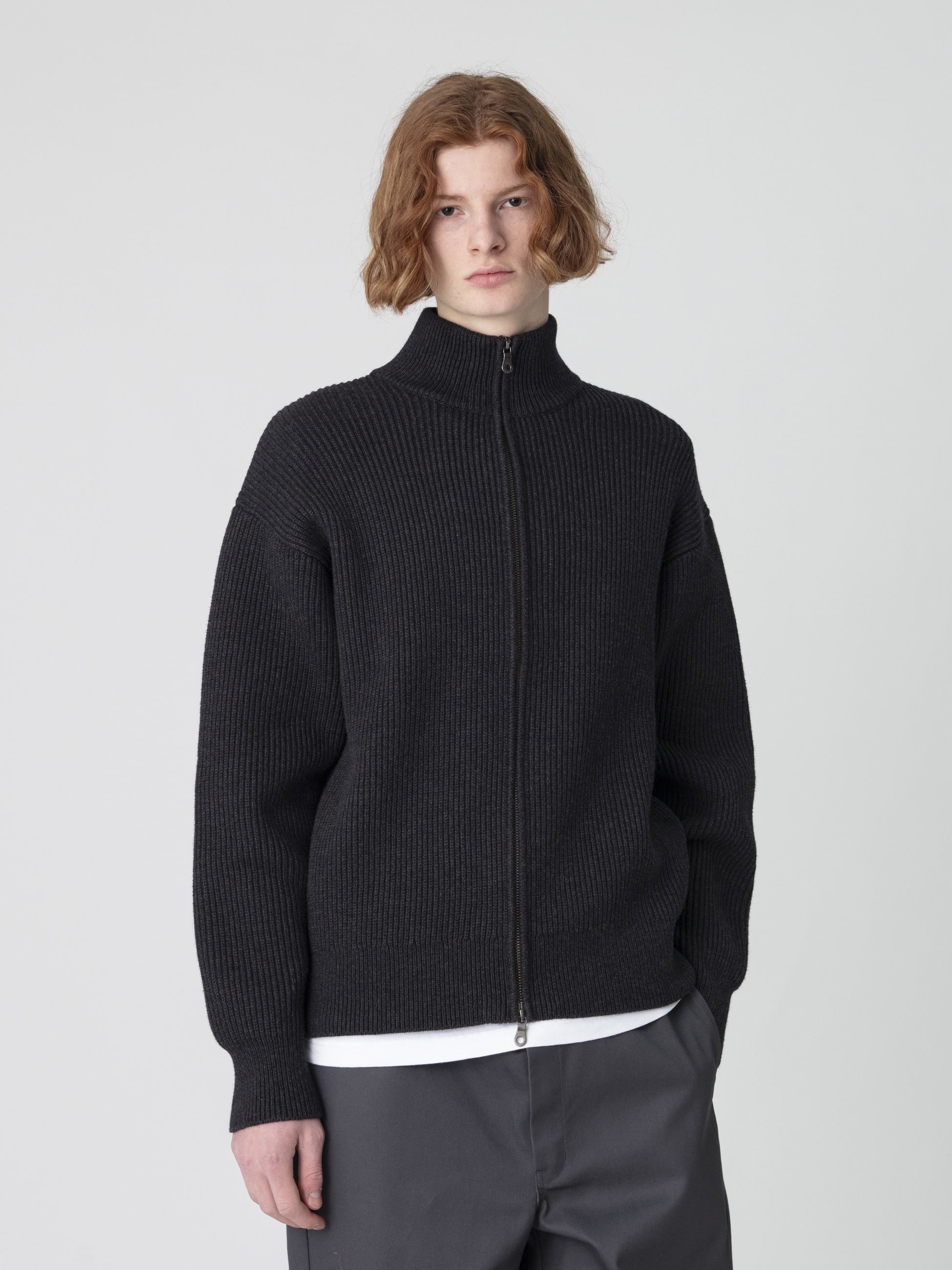 コットンカシミア ドライバーズニット ジップカーディガン｜Ron Herman