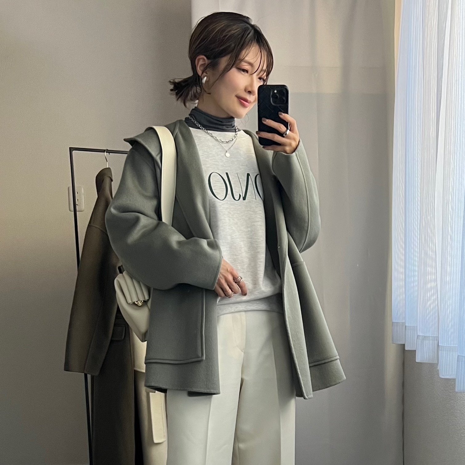 SALE／50%OFF】SALON adam et rope' ウールリバーフーデッドハーフ