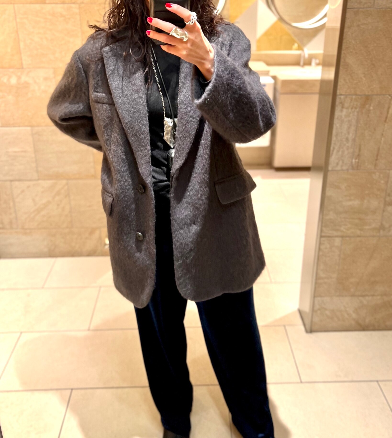 SALE／70%OFF】ウール*モヘヤブレンド シャギー ビッグ ジャケット