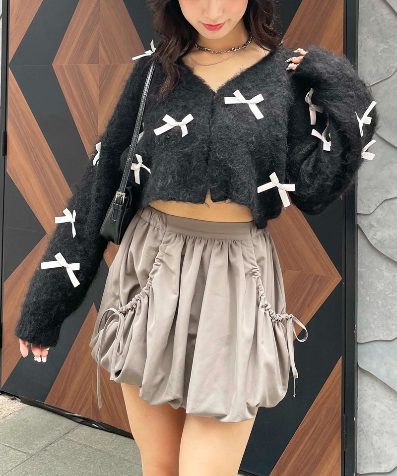 サテンリボン2WAYニットカーディガン｜SPIRALGIRL スパイラルガール