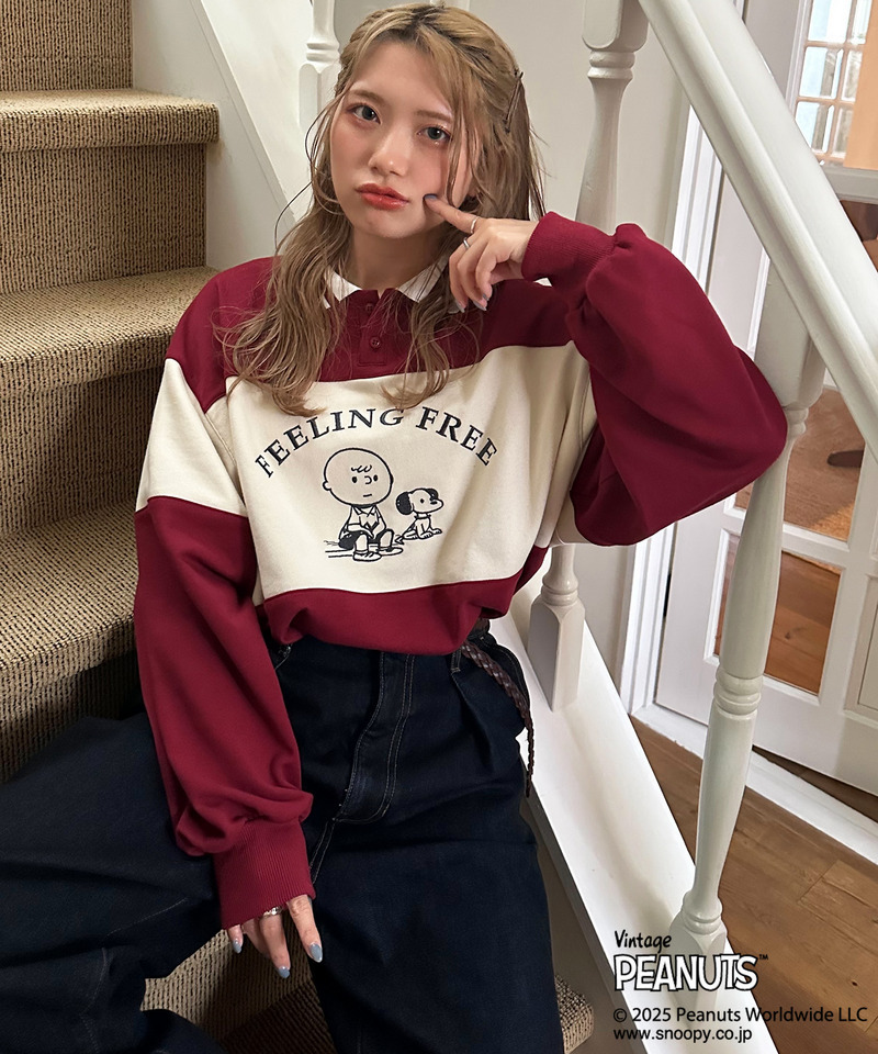 PEANUTSコラボ配色切替プルオーバー｜DOUBLE NAME ダブルネーム 商品