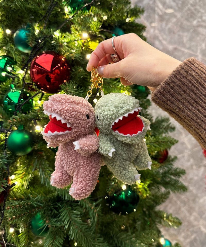 m:rex】もこもこ恐竜ぬいぐるみキーホルダー｜DOUBLE NAME ダブル