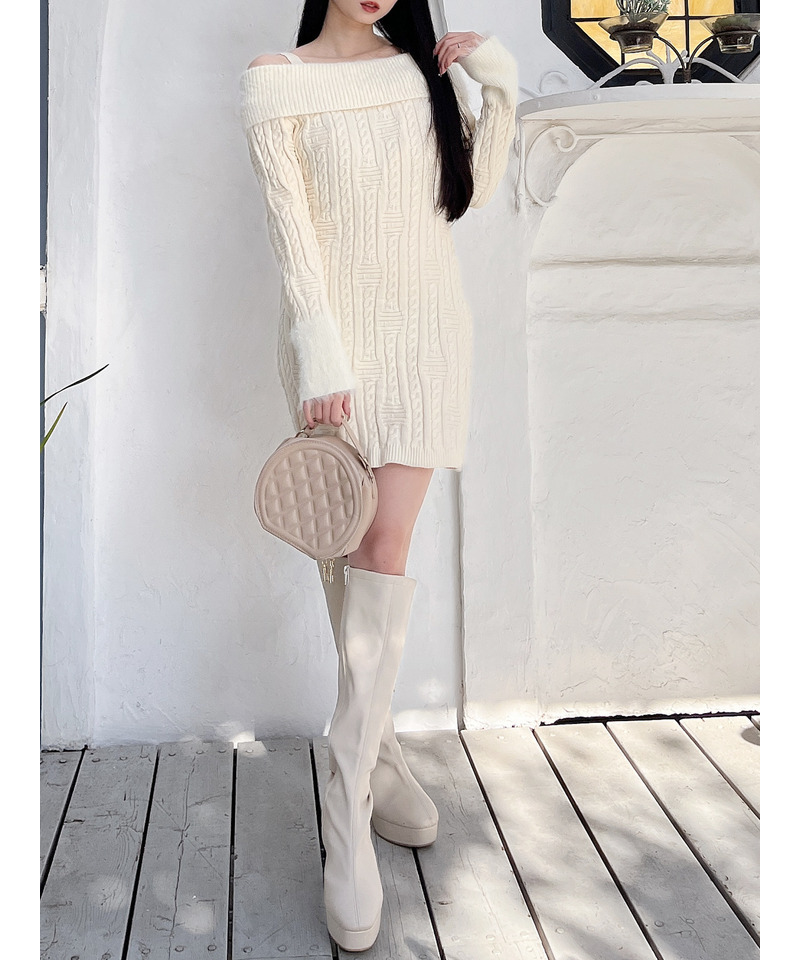 オフショルケーブルミニワンピース｜MIIA ミーア 商品詳細