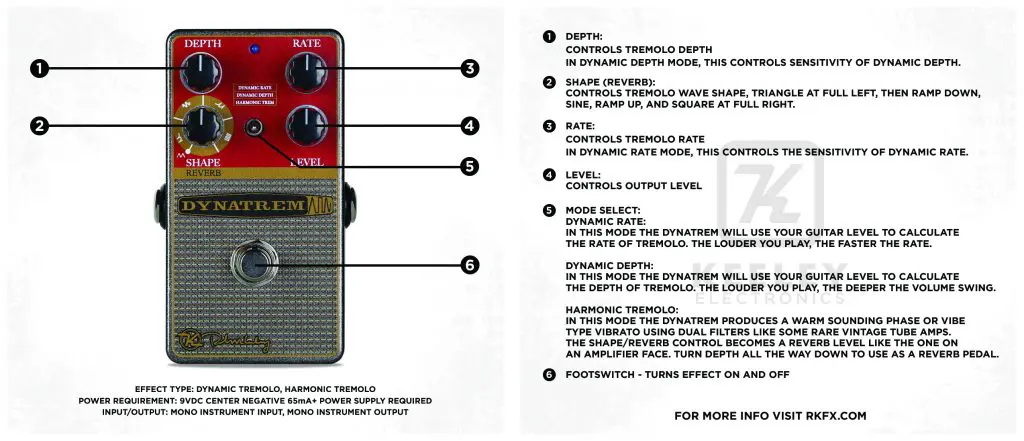 DynaTrem Dynamic Tremolo - Keeley Electronics Guitar Effects Pedals