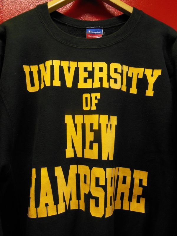 1990'S~ CHAMPION リバースウィーブ スウェット /黒/NEW HAMPSHIRE大学