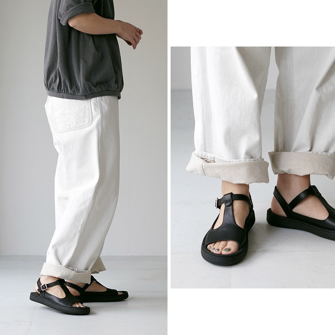 MOHI（モヒ） Tストラップ レザーサンダル / レディース フラット 本革