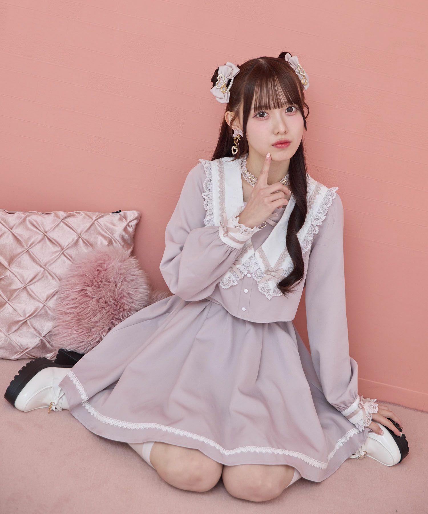 チュールエプロン付きメイドワンピース | Rlab store