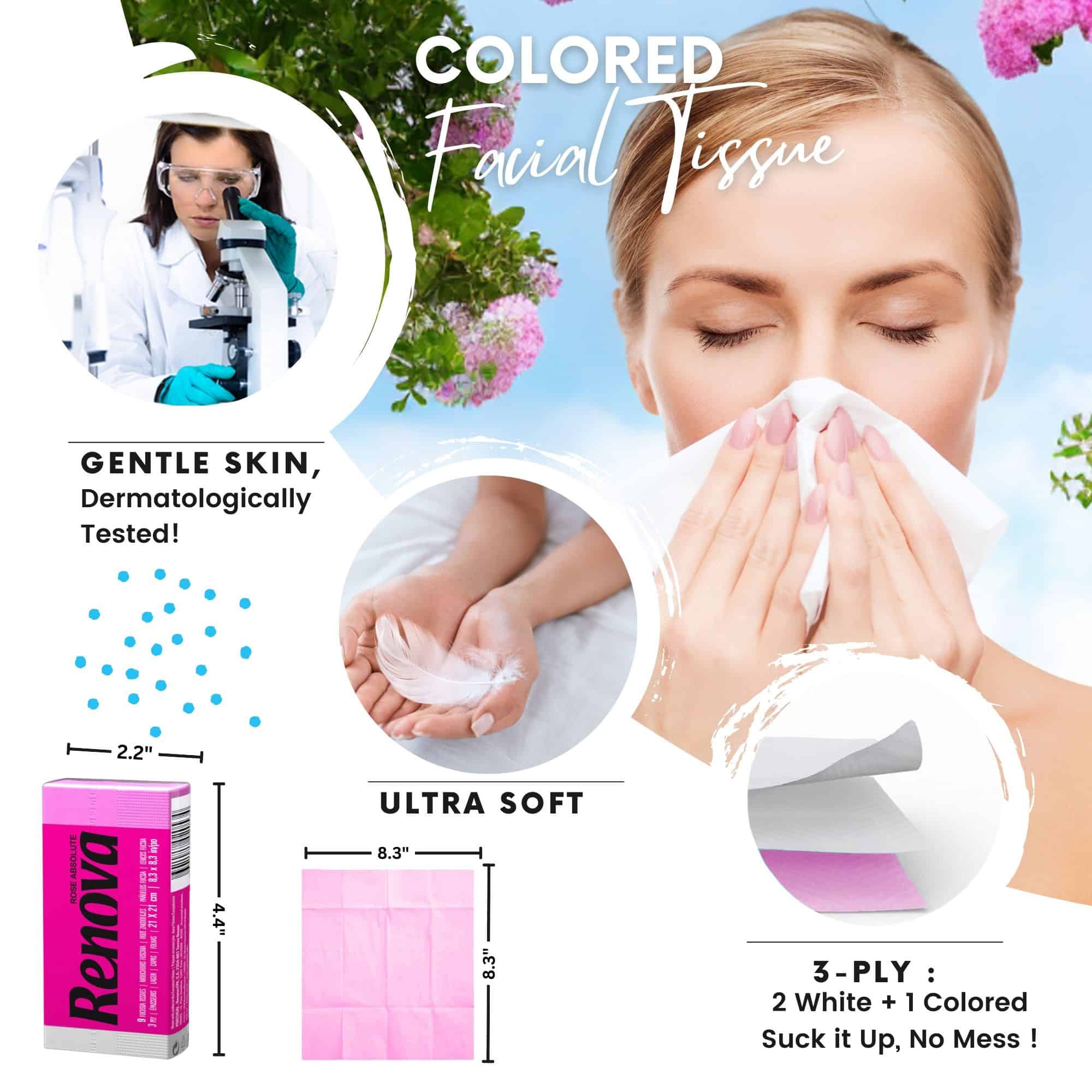 Pink Pocket Tissue 42-Pack | Renova | 3-Ply