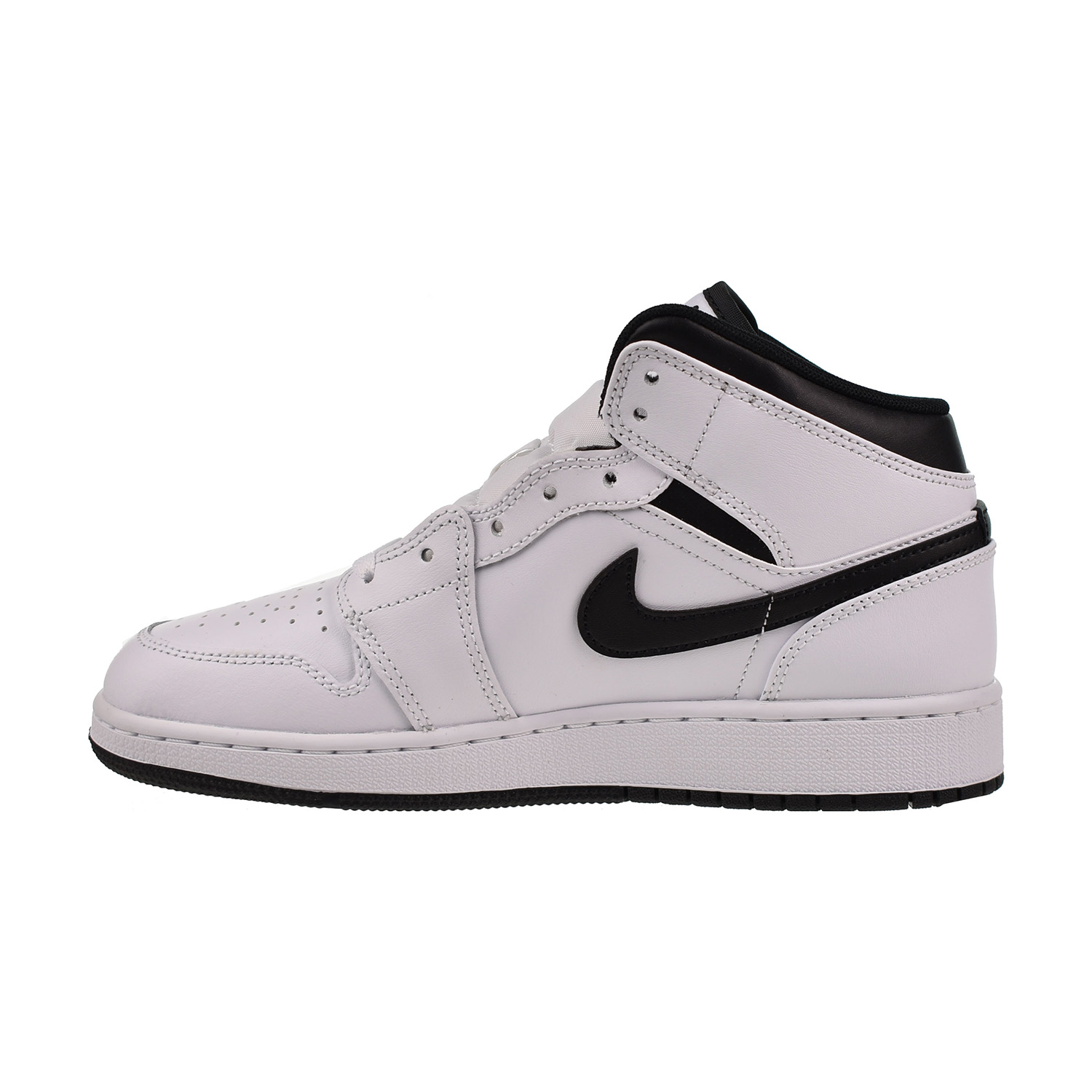 Air Jordan 1 Mid (GS) Big Kids' Shoes Black-White DQ8423-132 | eBay