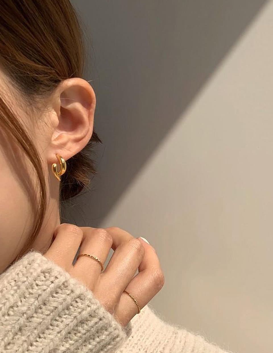 ニュアンスダブルピアス シルバー925 – 金属アレルギー対応の