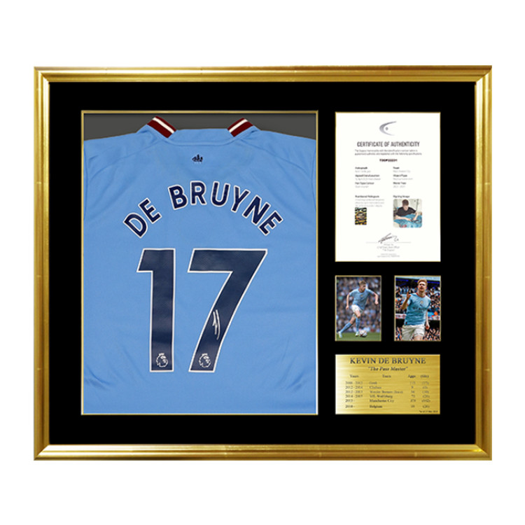 デ・ブライネ直筆サイン入りマンチェスターシティ22/23ホーム