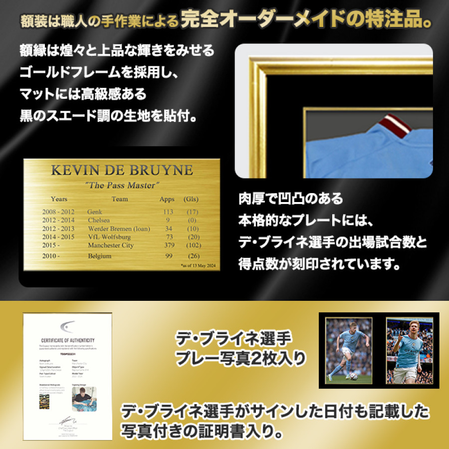 デ・ブライネ直筆サイン入りマンチェスターシティ22/23ホーム