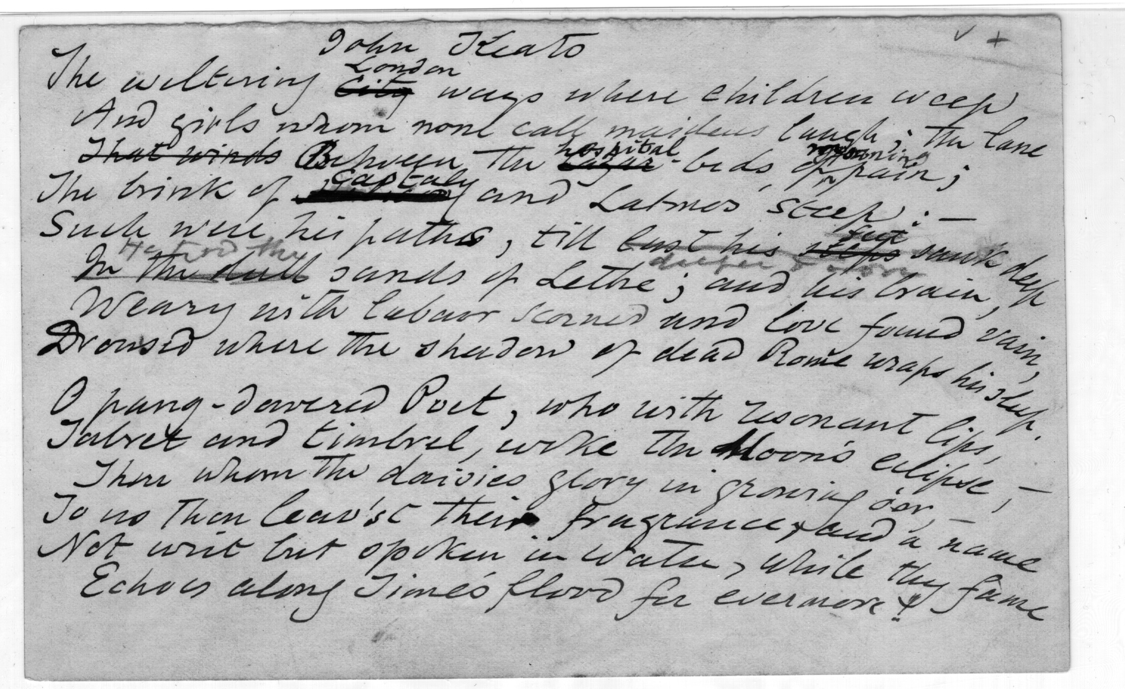 Rossetti Archive Document: John Keats (Delaware first draft)
