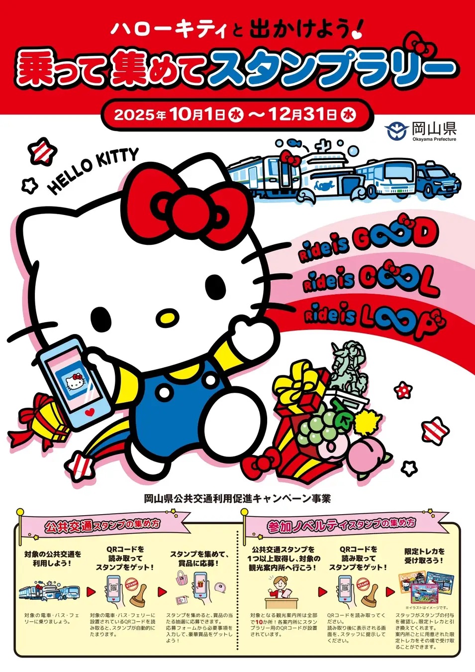 岡山県主催の公共交通利用促進キャンペーン「ハローキティと出かけよう