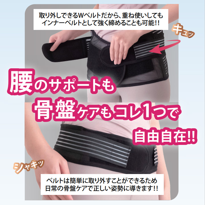 腰と骨盤の4way メッシュサポーター｜骨盤ベルト・腰痛ベルト - 良感肌屋