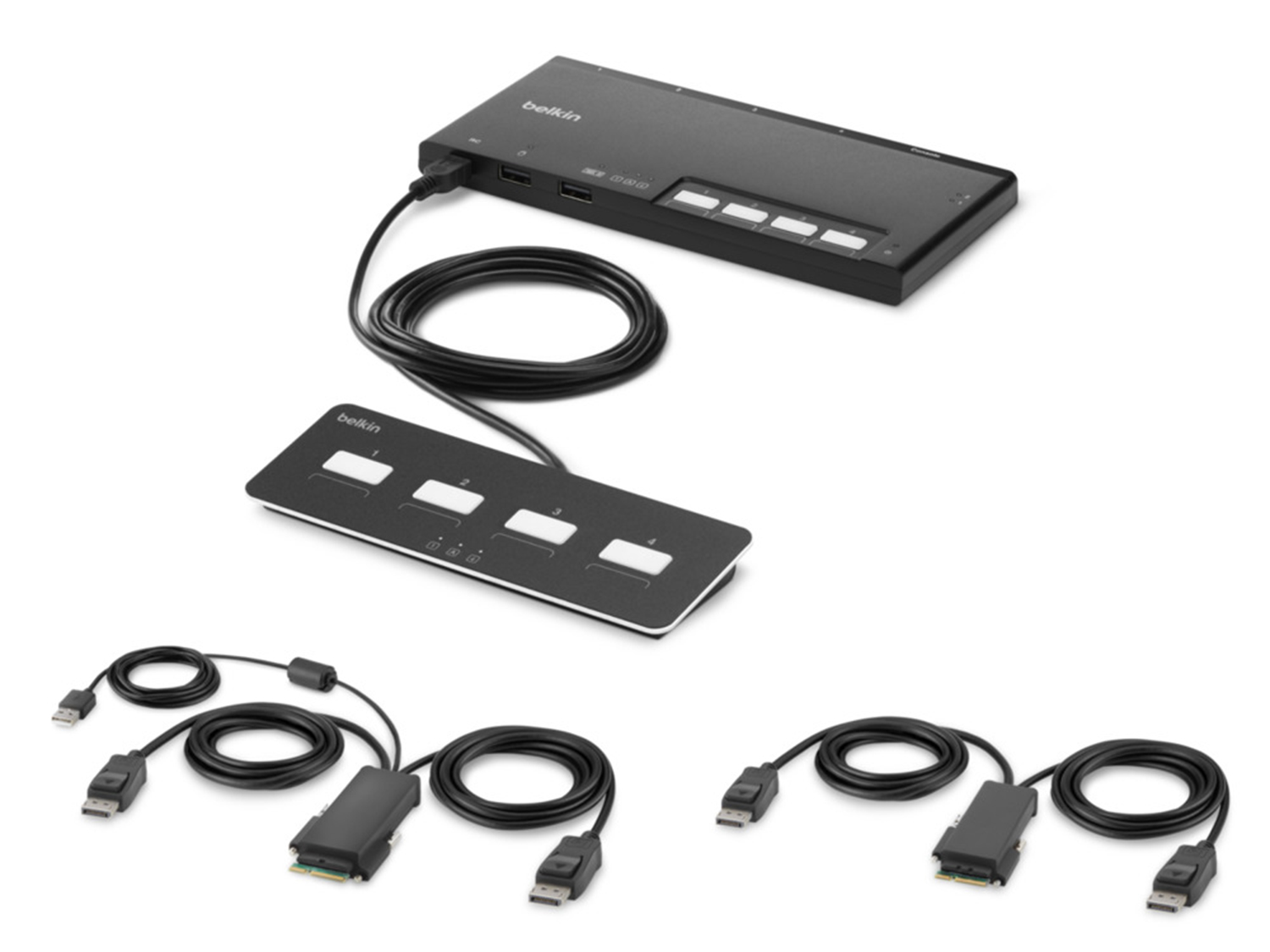 F1DN204MOD-PP-4 - Belkin 4-Port Dual Head DP Modular Secure KVM