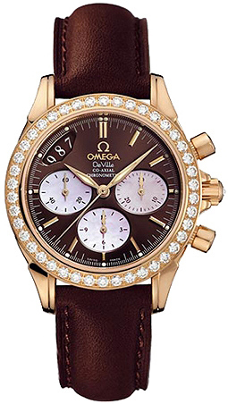 4677.60.37 Omega DeVille Co-Axial Chronograph Rose Gold Watch Ladies