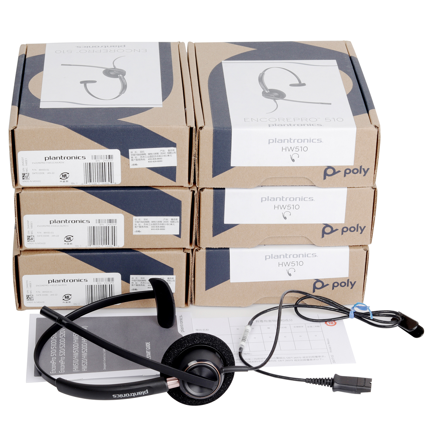 Plantronics Encorepro HW510 - Wired Headset for Call Centers