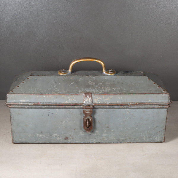 Early 20th c. Factory Toolbox with Solid Bronze Handle c.1930