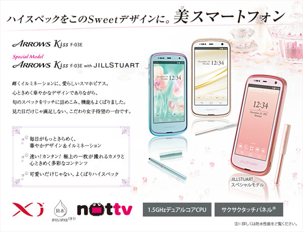 DOCOMO FUJITSU F-03E ARROWS KISS ANDROID SMARTPHONE UNLOCKED NEW