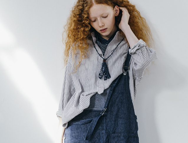 ネストローブ　リネンピンタックシャツ　ライトグレー リネンピンタックシャツ｜nest Robe / CONFECT ONLINE SHOP