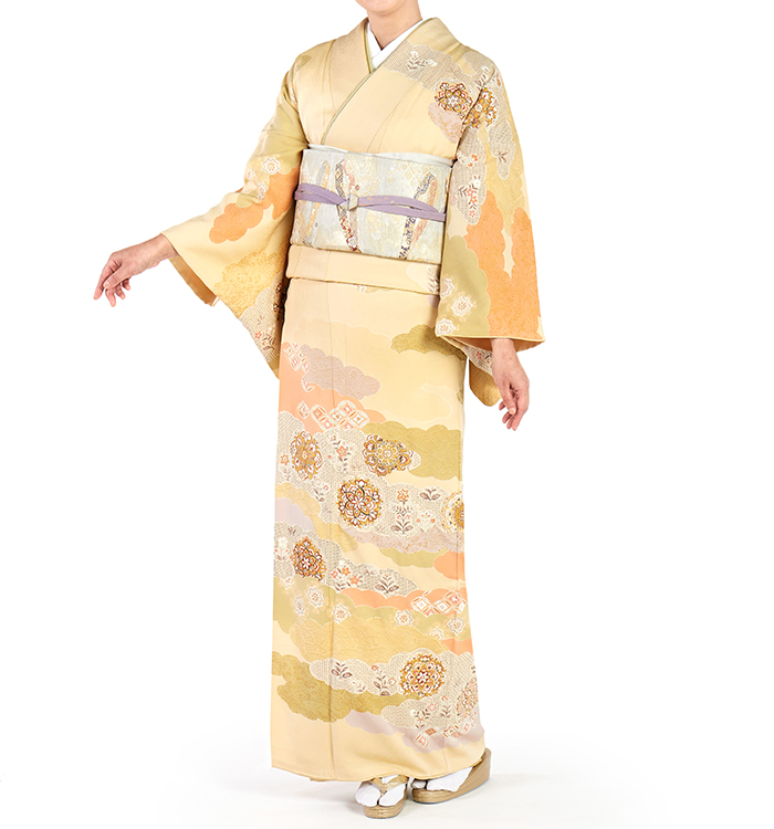 スワトウ刺繍 訪問着 No.AA-0343-Lサイズのレンタル｜きもの365