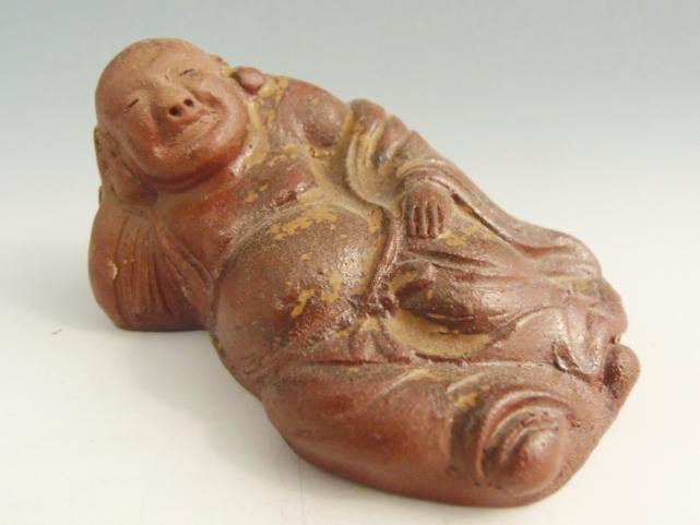 古備前焼の布袋様置物