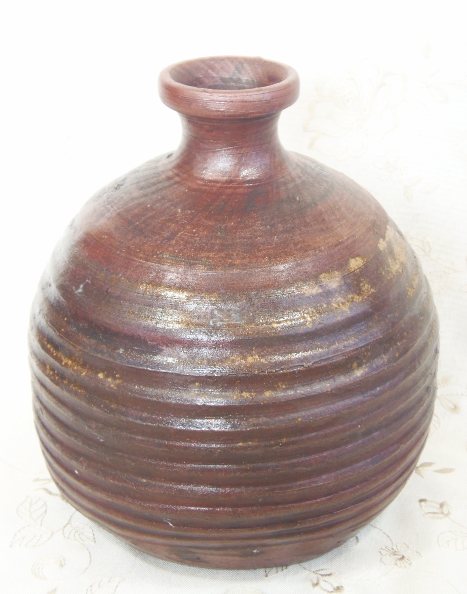 備前焼窯変徳利形壺 花入 稲荷作 茶道具 共箱 送料込み251210 備前焼窯