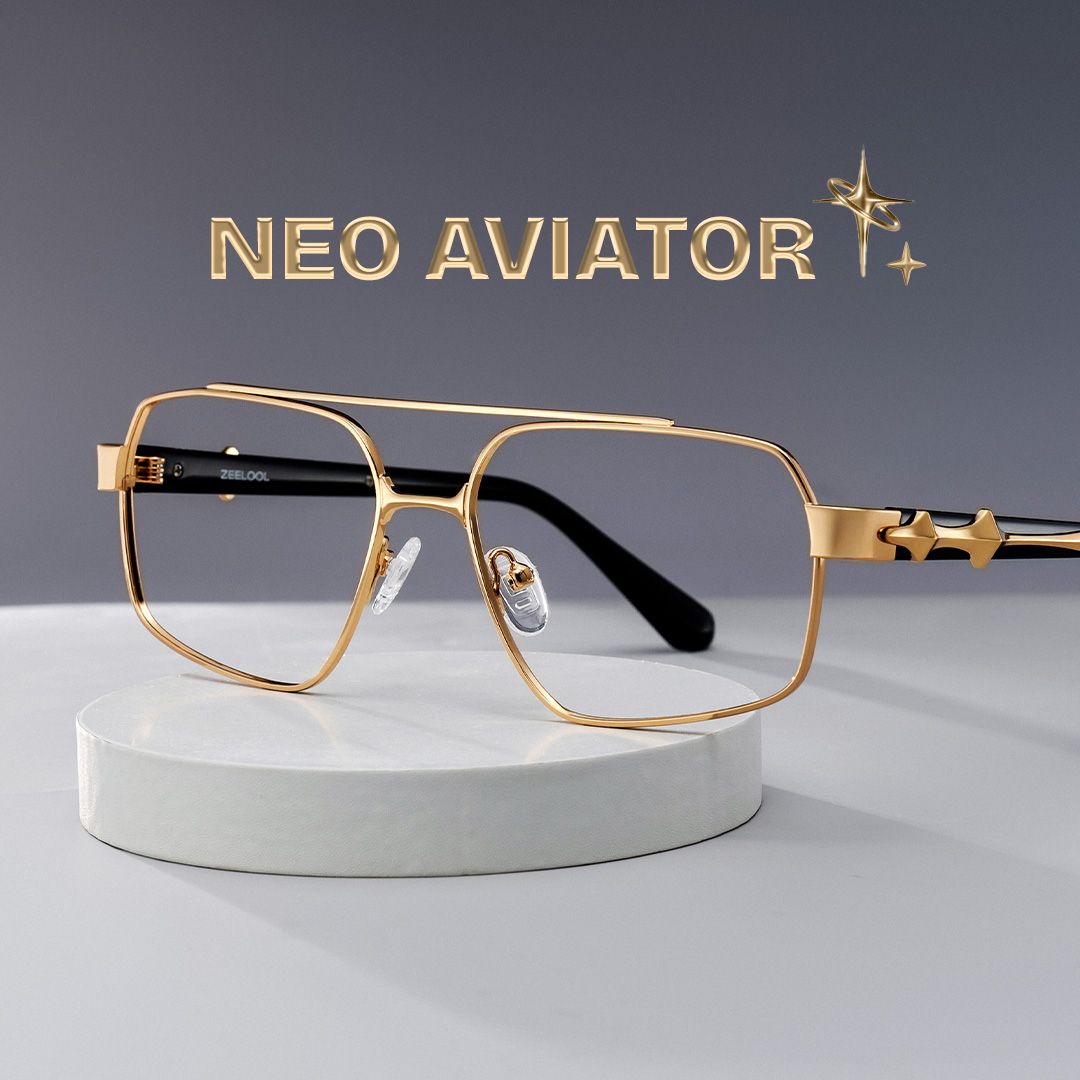 Sterling Eyeglasses in Aviator Gold Frame | ZEELOOL