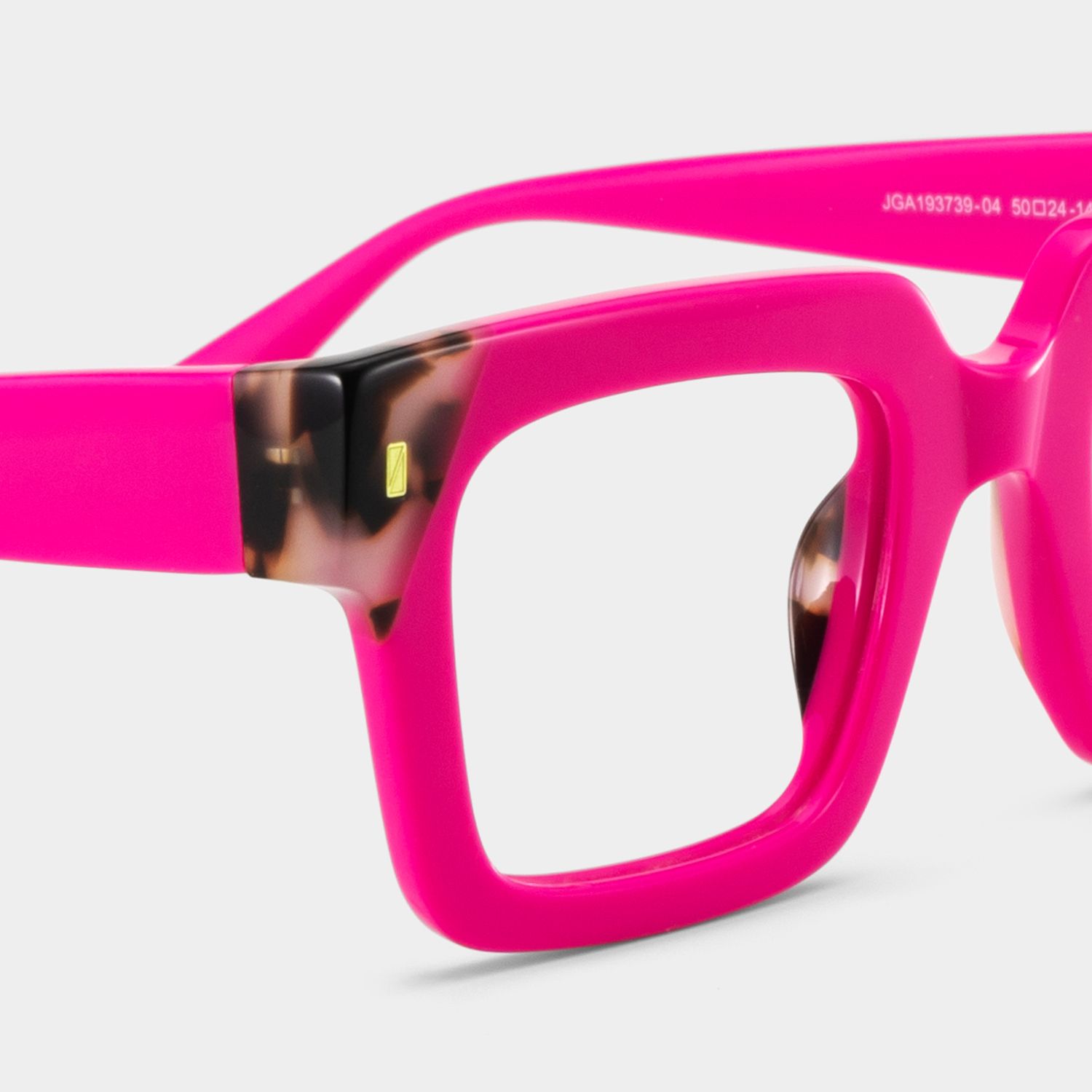 Square Pink Tortoise Eyeglasses- Sarah Acetate Frame Glasses