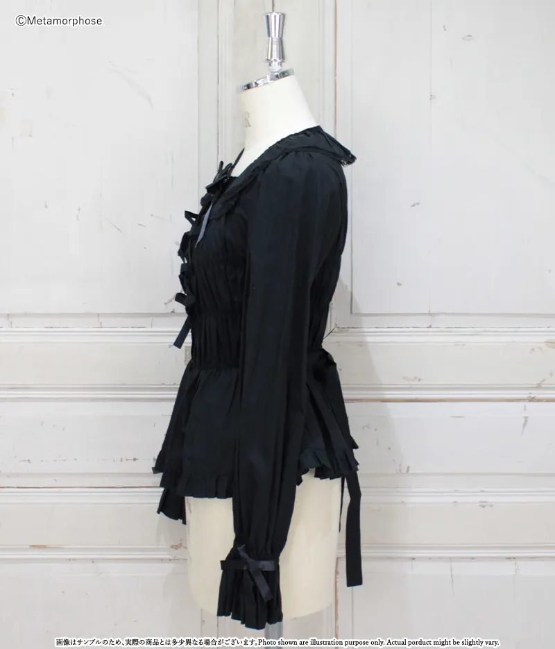 無地スクエアあき長袖ブラウス - ブラウス、カットソー、カーディガン